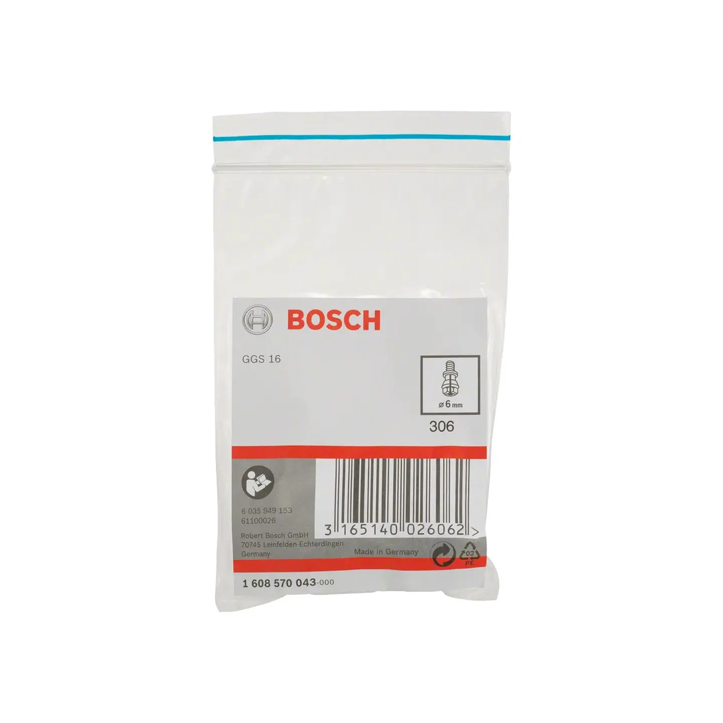 Pinça de fixação com porca de aperto 6mm BOSCH 2