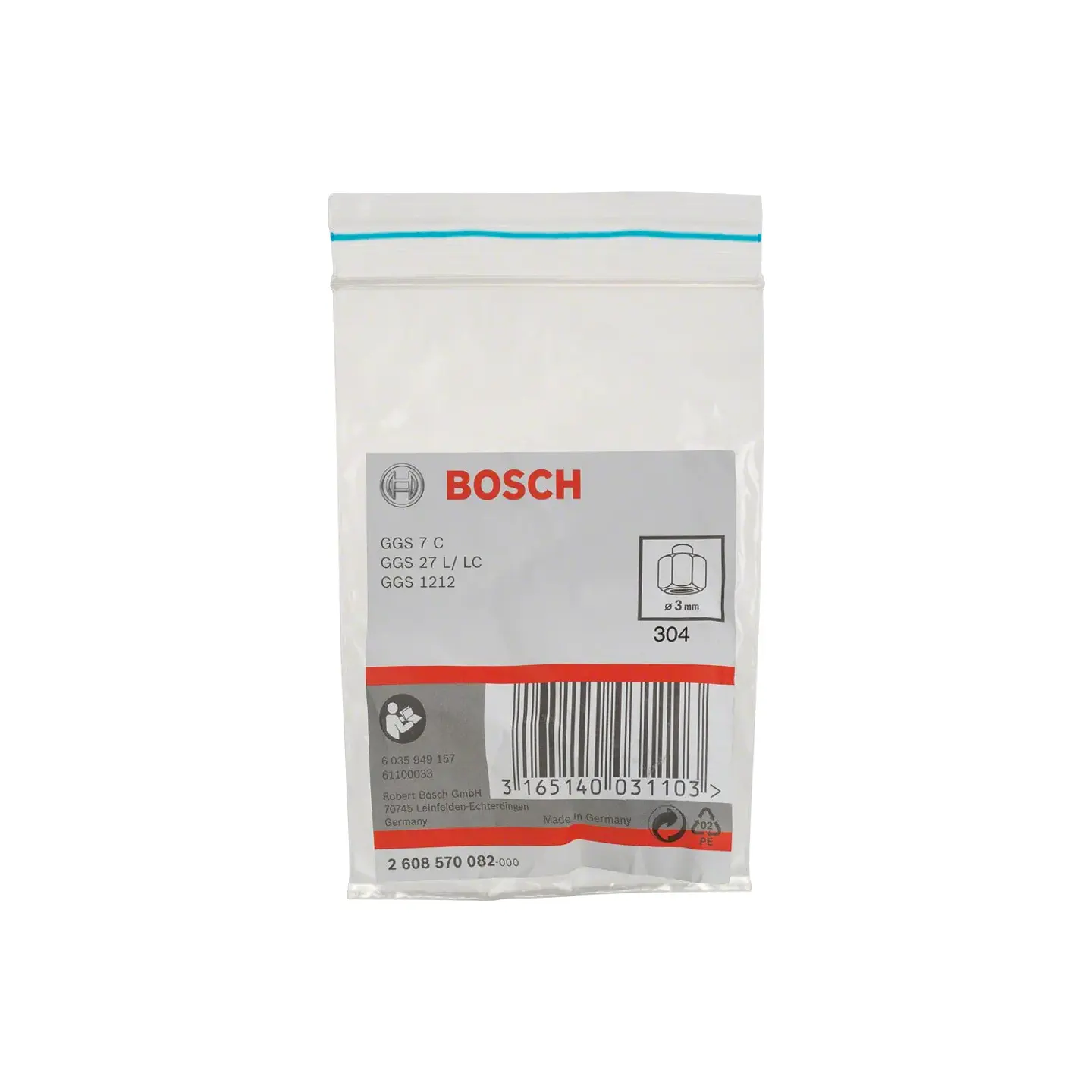 Pinça de fixação com porca de aperto 6mm BOSCH 2