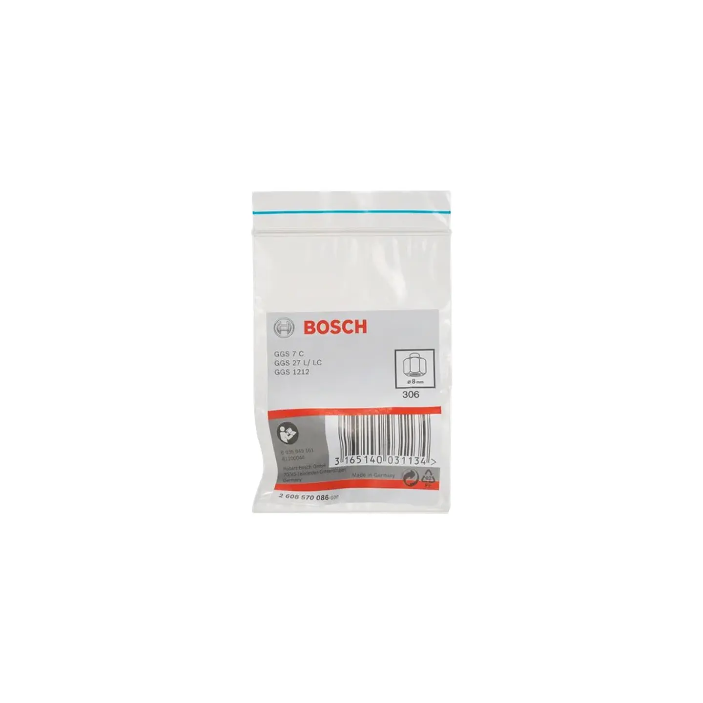 Pinça de fixação com porca de aperto 8mm BOSCH 2