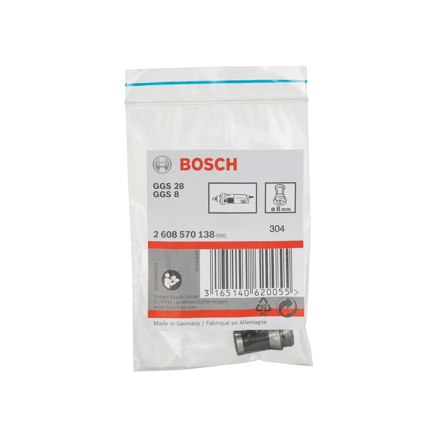 Pinça de aperto sem porca de aperto 8mm BOSCH 2