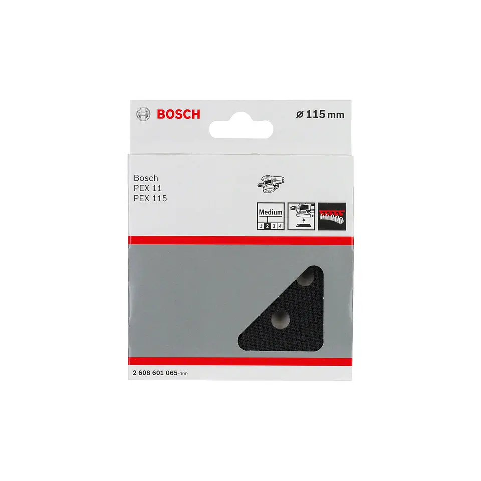 Prato de lixa com 8 perfurações, 115 mm, dureza média PEX 115 BOSCH 2