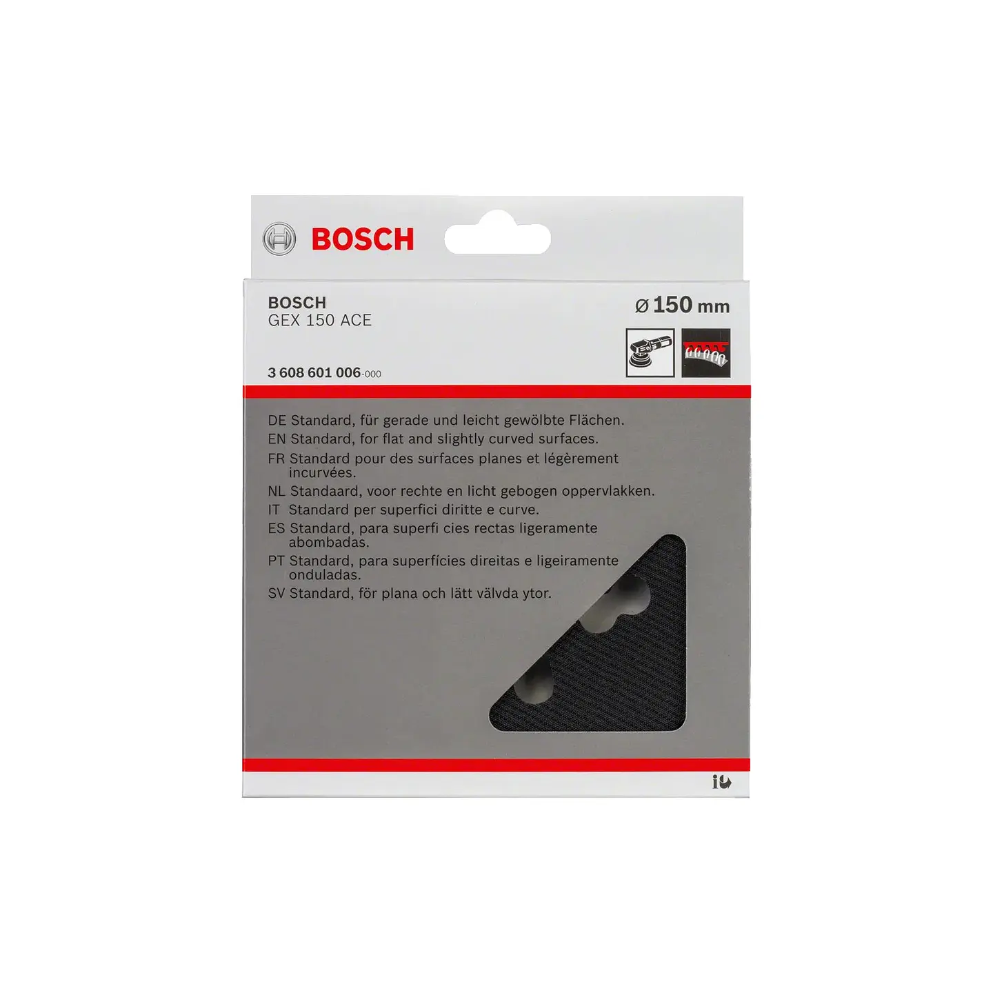 Prato de lixa com 8 perfurações, 150 mm, dureza média GEX 150 ACE Professional Professional BOSCH 2