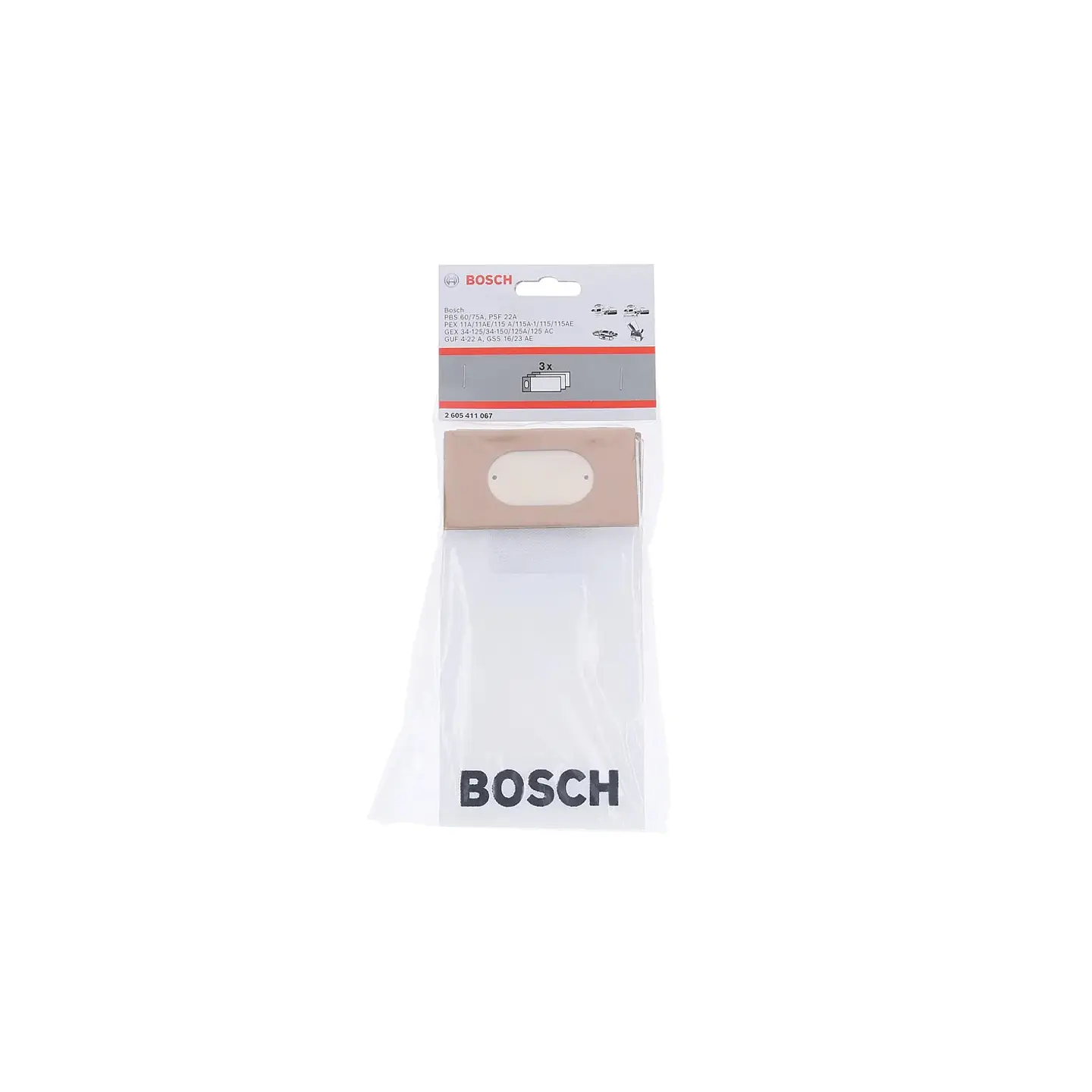 Saco de papel para pó (3 unids) BOSCH  2