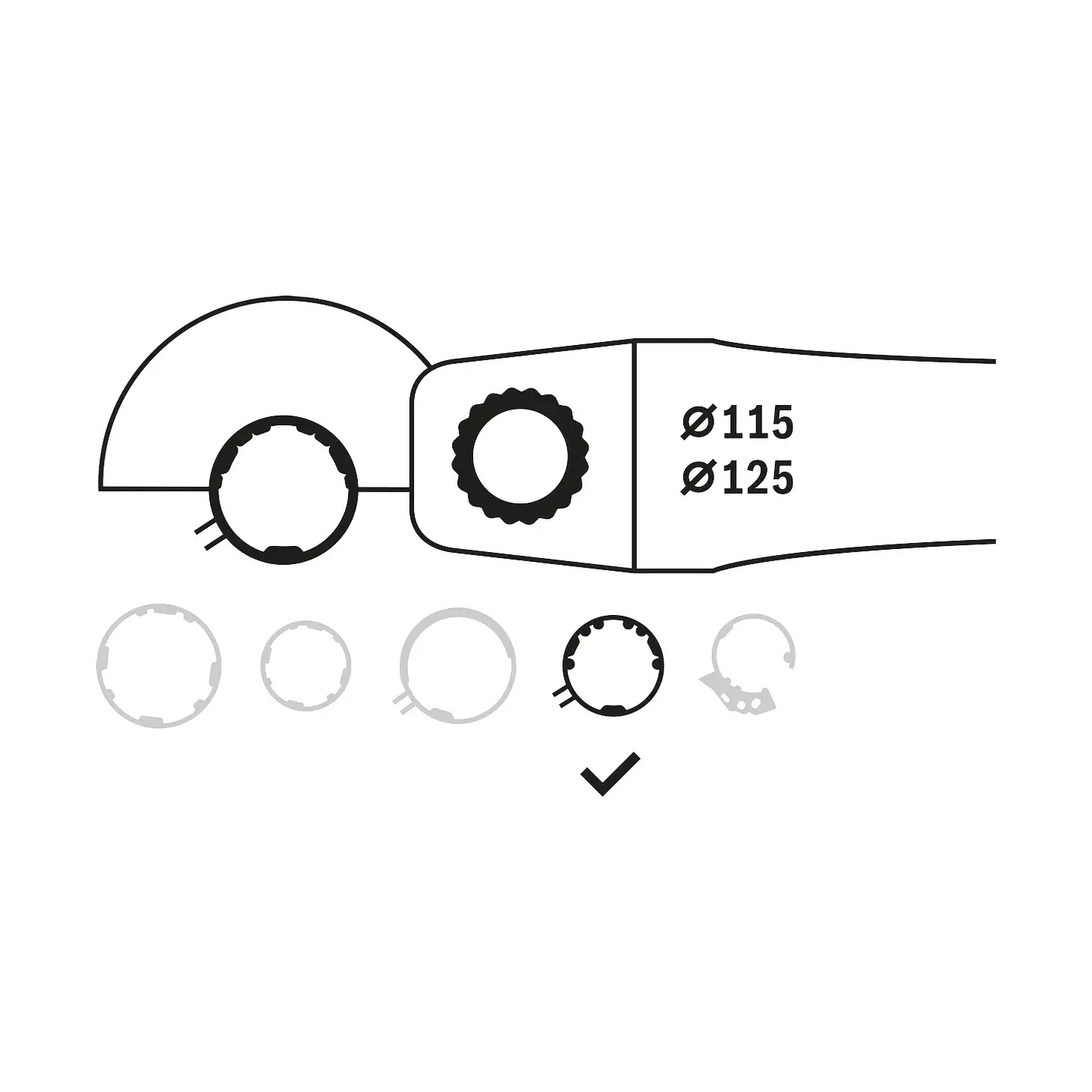 Tampa de proteção com cobertura lateral 115mm BOSCH  2
