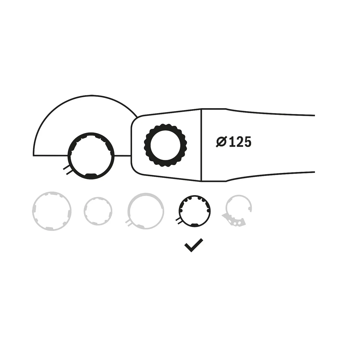 Tampa de proteção com cobertura lateral 125mm BOSCH 3