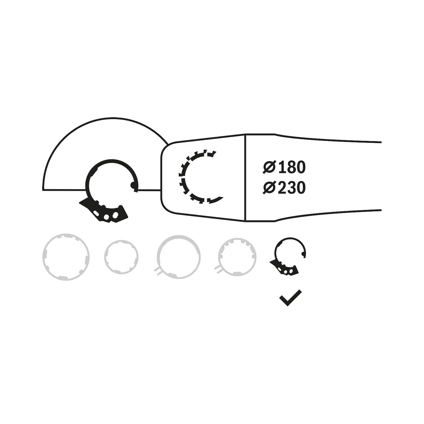 Tampa de proteção com cobertura lateral 230mm BOSCH 2