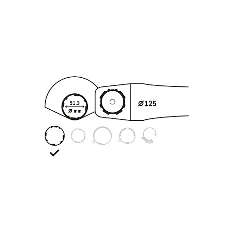 Tampa de proteção com cobertura lateral 125mm BOSCH