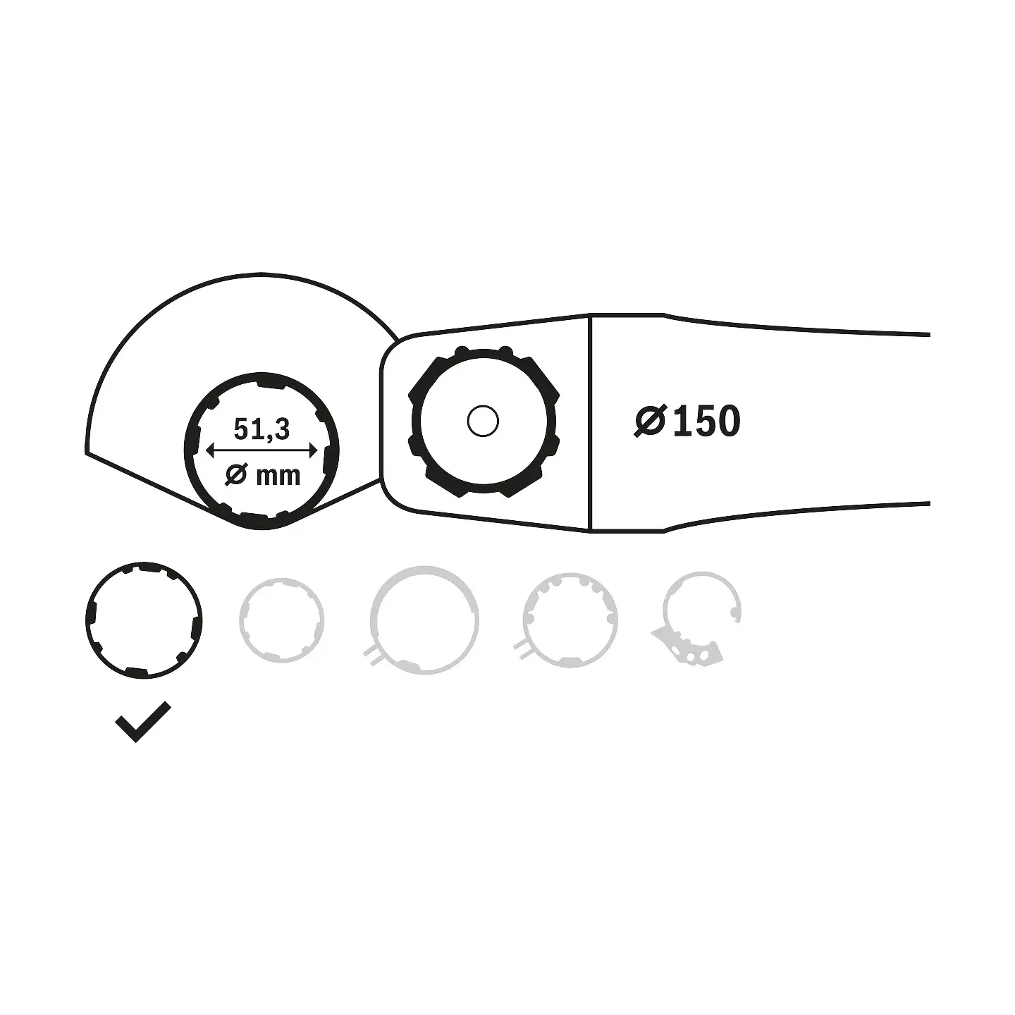 Tampa de proteção sem cobertura lateral 150mm BOSCH 2