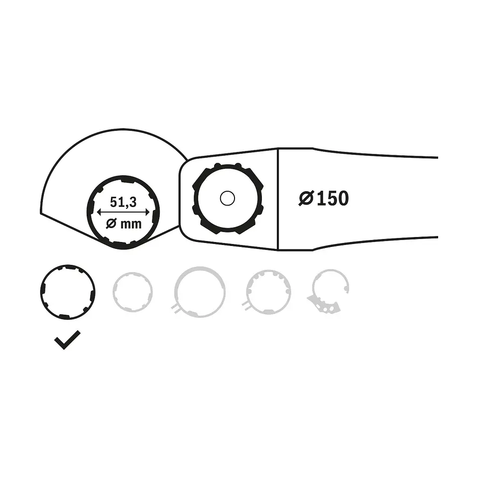 Tampa de proteção sem cobertura lateral 150mm BOSCH 2