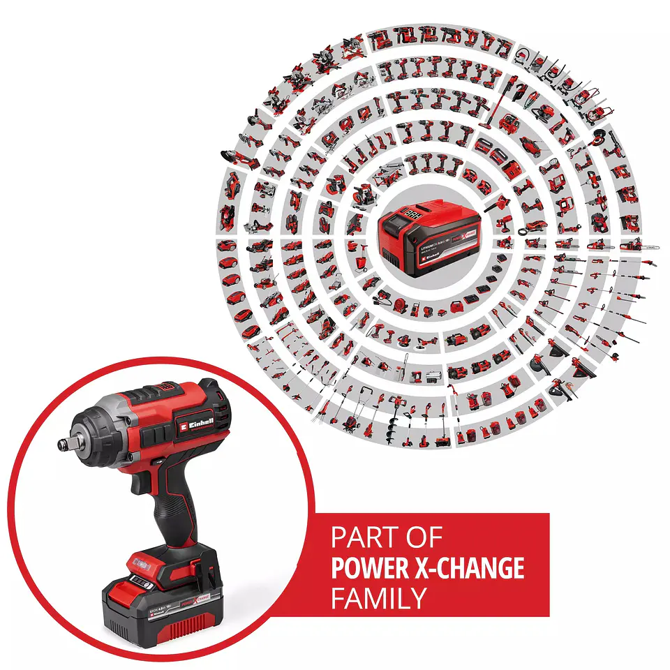 Aparafusadora de impacto 1/2' IMPAXXO 18/450 + 1 Bateria 18V 4.0Ah PROFESSIONAL EINHELL 7