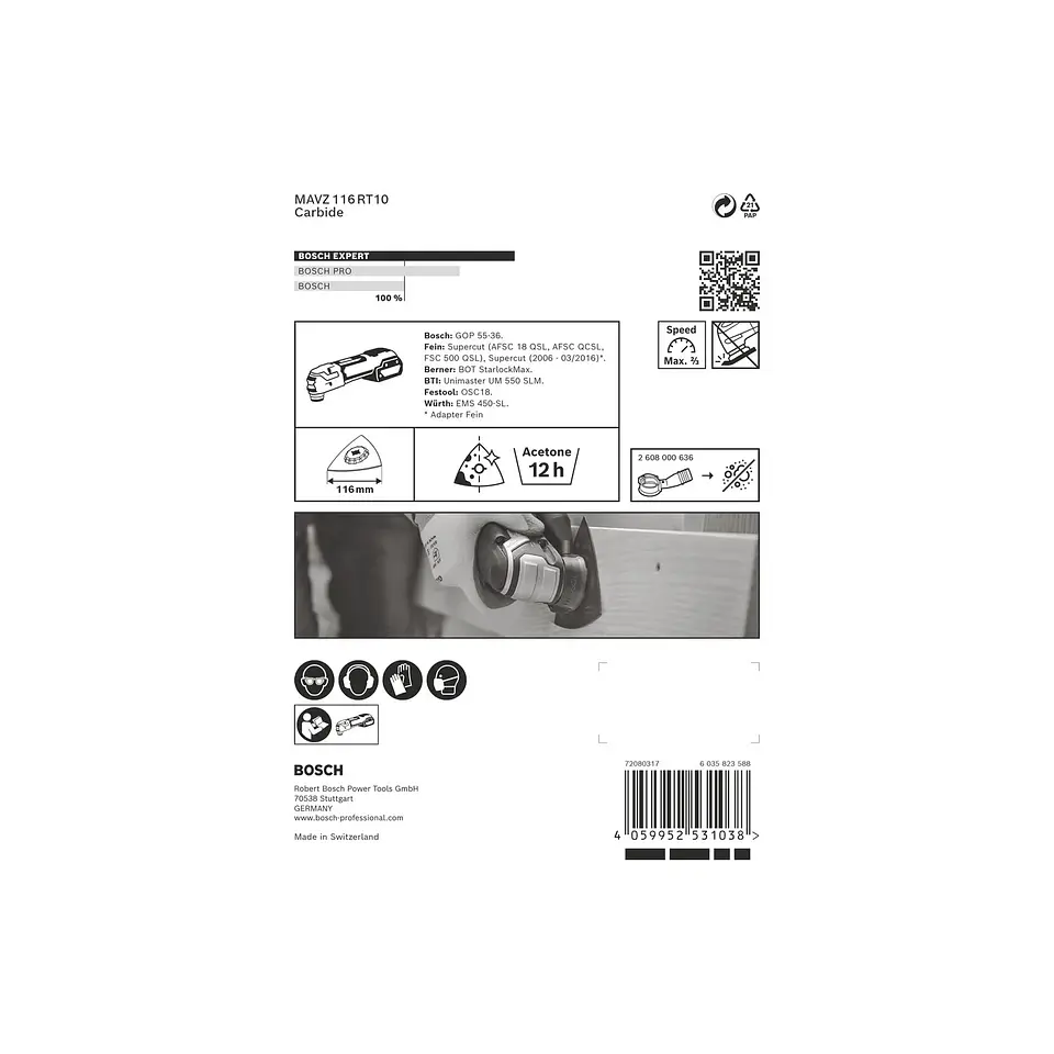 Placa de lixar EXPERT MAVZ 116 RT10 BOSCH  3