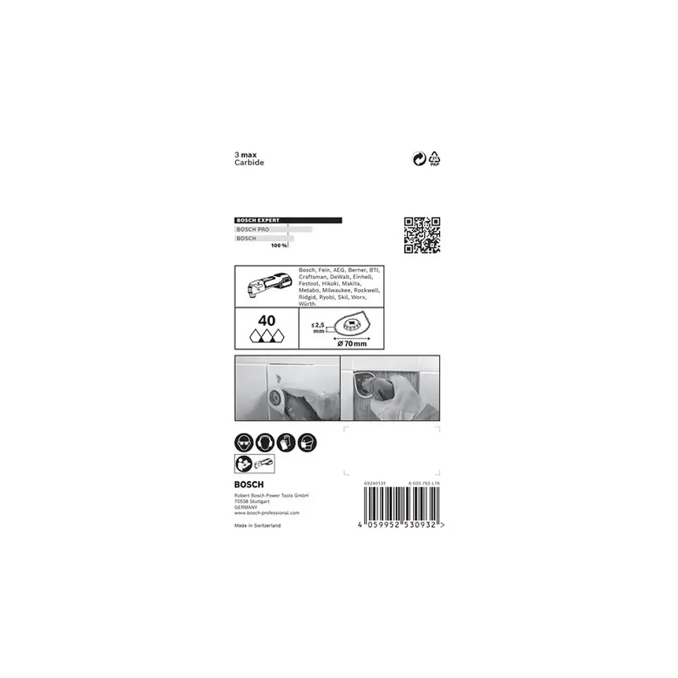 Placa para lixar argamassa AVZ 70 RT4 EXPERT 3 max BOSCH  4