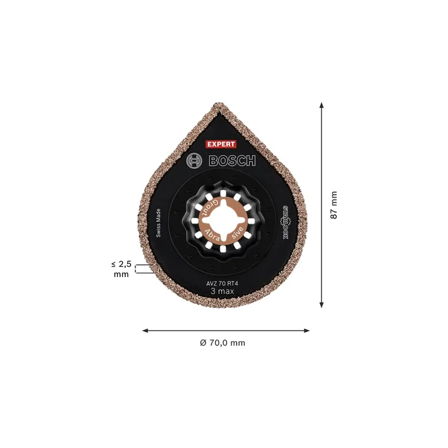 Placa para lixar argamassa AVZ 70 RT4 EXPERT 3 max (10 unids) BOSCH 3