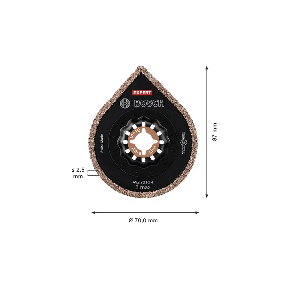 Placa para lixar argamassa AVZ 70 RT4 EXPERT 3 max (10 unids) BOSCH 3