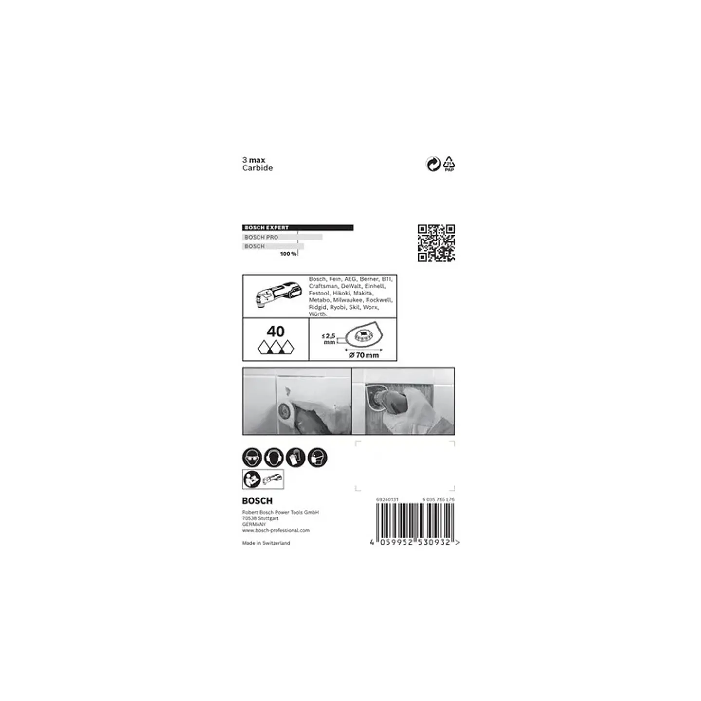 Placa para lixar argamassa AVZ 70 RT4 EXPERT 3 max (10 unids) BOSCH 4