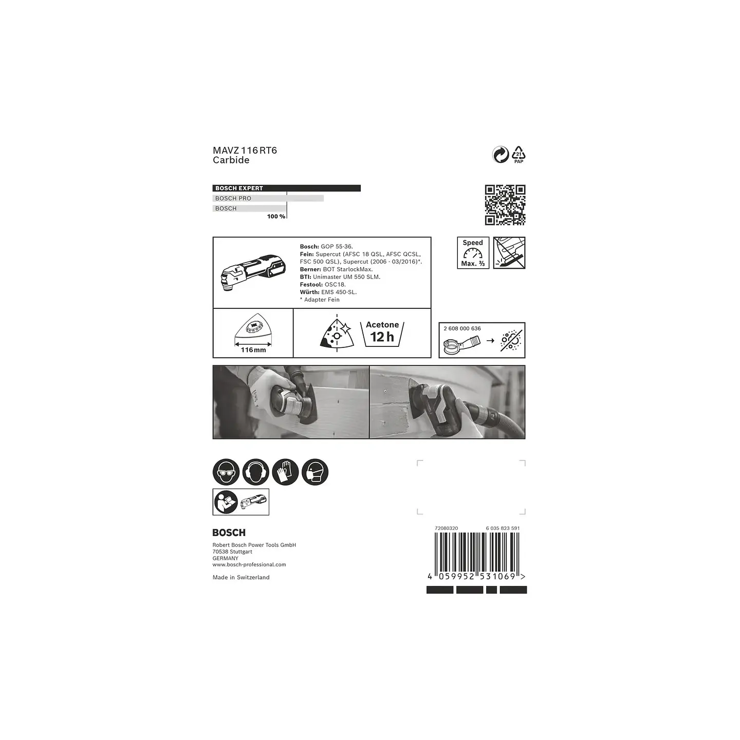 Placa de lixar EXPERT MAVZ 116 RT6 BOSCH  3