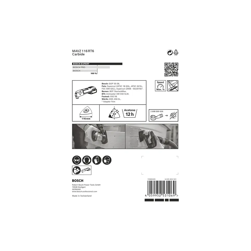 Placa de lixar EXPERT MAVZ 116 RT6 BOSCH  3