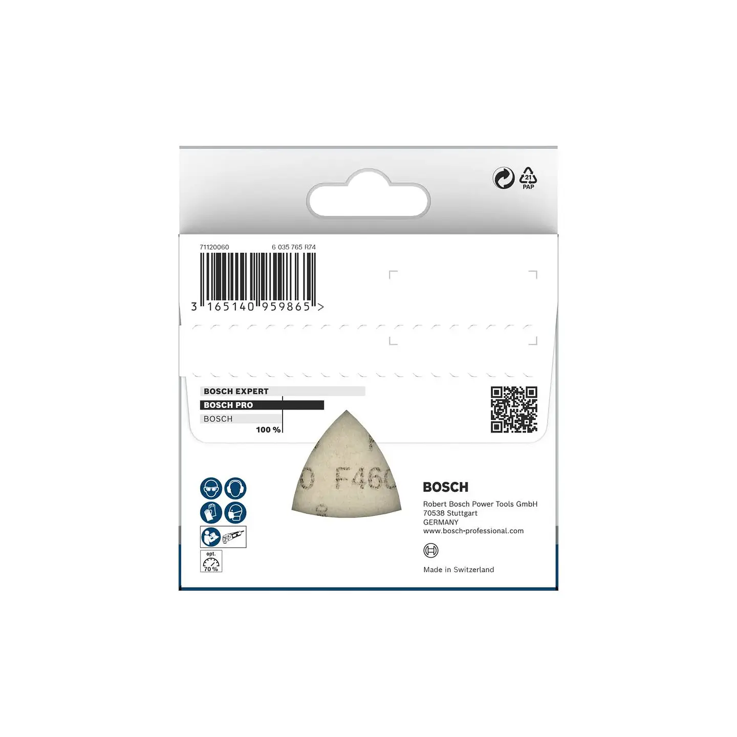 Folha de lixa PRO F460, 93 x 93 mm, G40, 5 unid. BOSCH  3