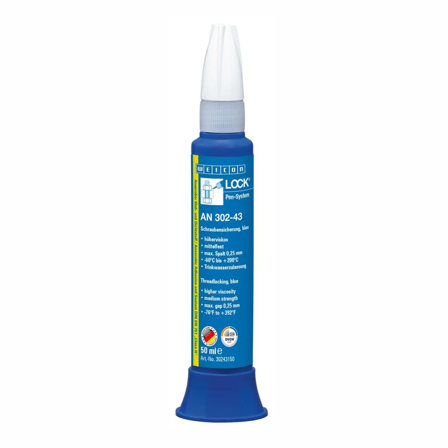 Fixador de Parafusos Resistência Média 50ml WeiconLock AN 302-43 WEICON 1