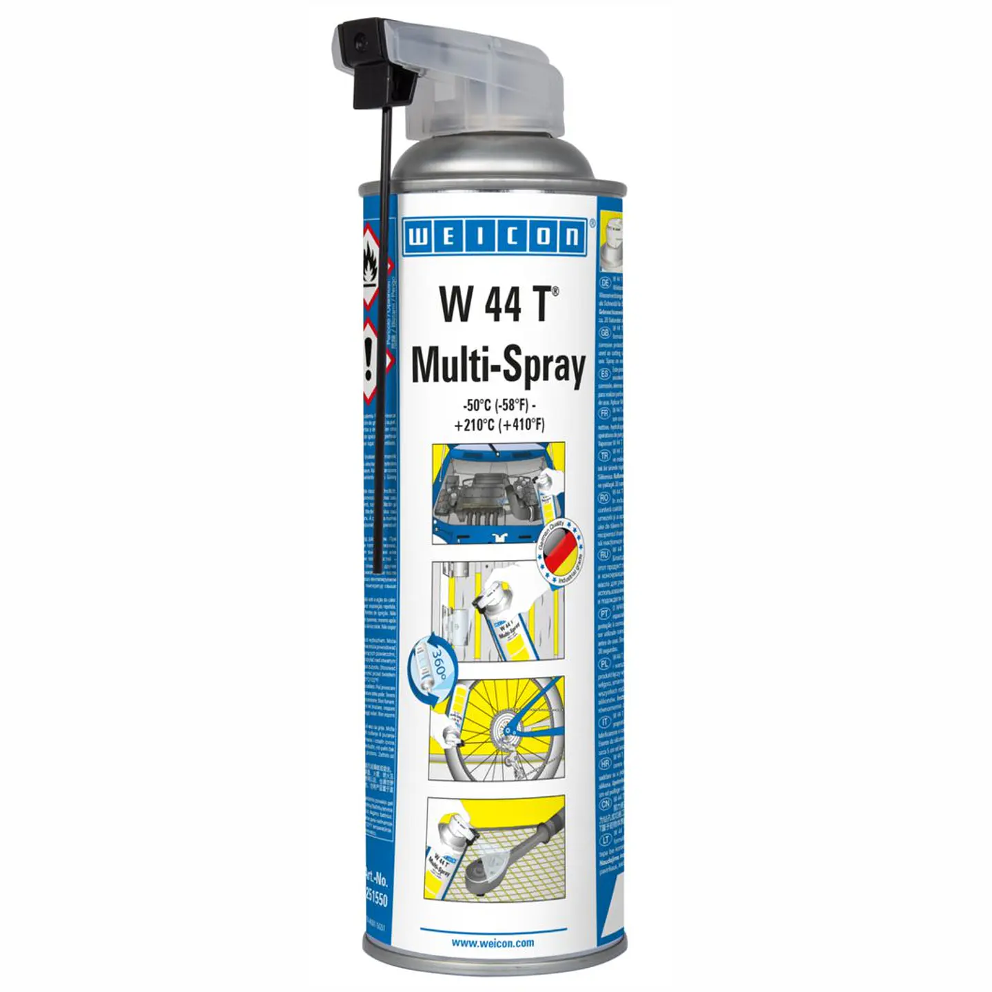 Spray Lubrificante e Multifuncional com 5 Funções W44T 500ml WEICON 1