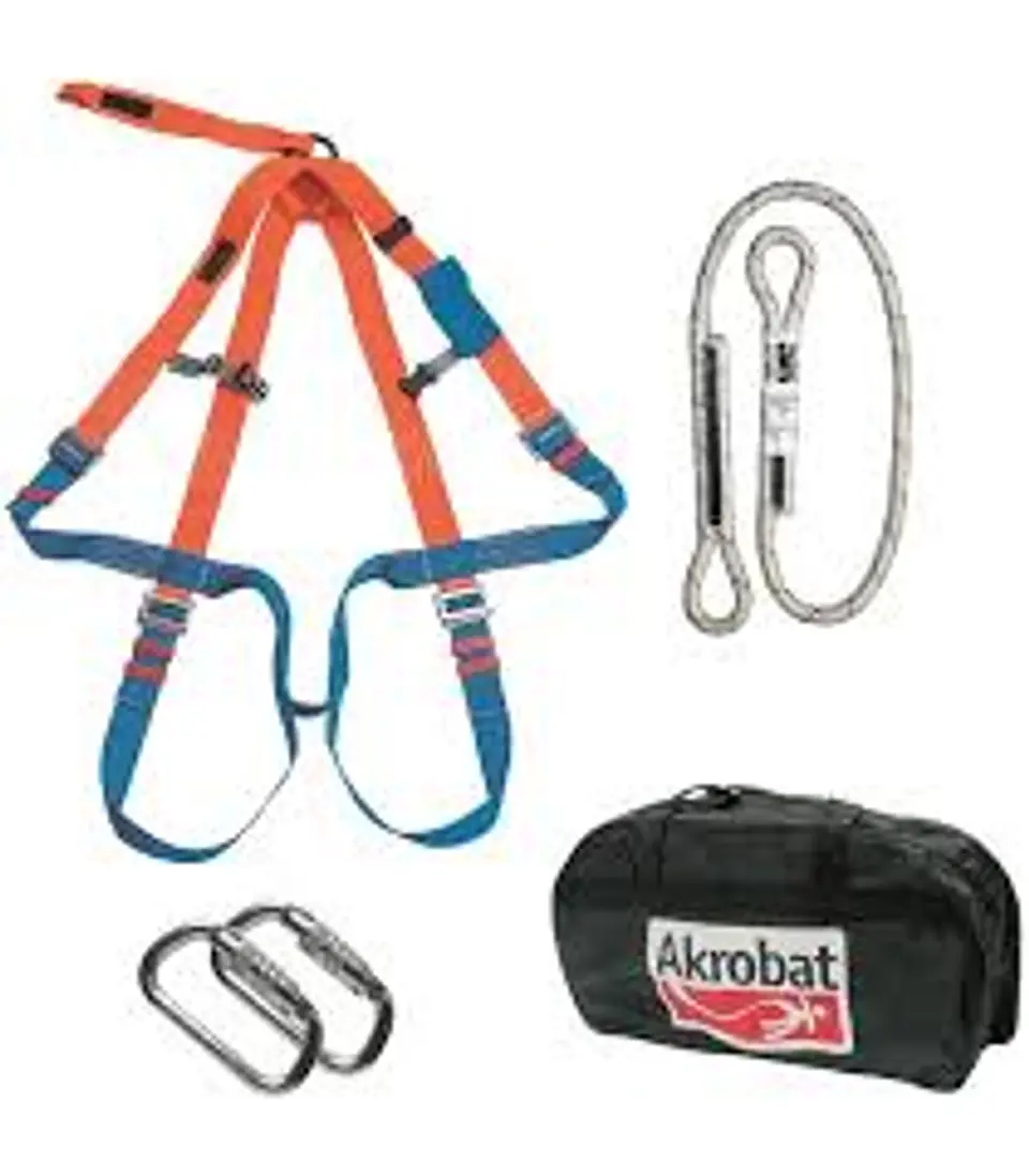 Kit Anti-queda com Arnês com Ancoragem Costas + Eslinga 1.0 Mt. + 2 Mosquetões AKKIT05 AKROBAT 1