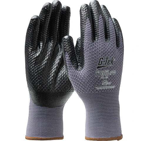 Luva sem Costura com Revestimento de Nitrilo Cinza 3RX™ G-Tek® By PIP