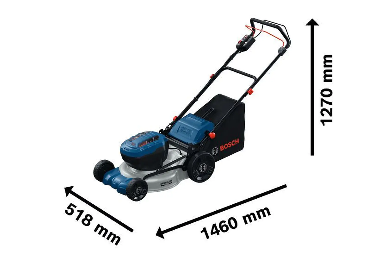 Corta-relvas sem fio autopropulsionado GRA18V2-46SP BOSCH + 2 Baterias EXBA18V-55 + 2 carregadores BOSCH 6