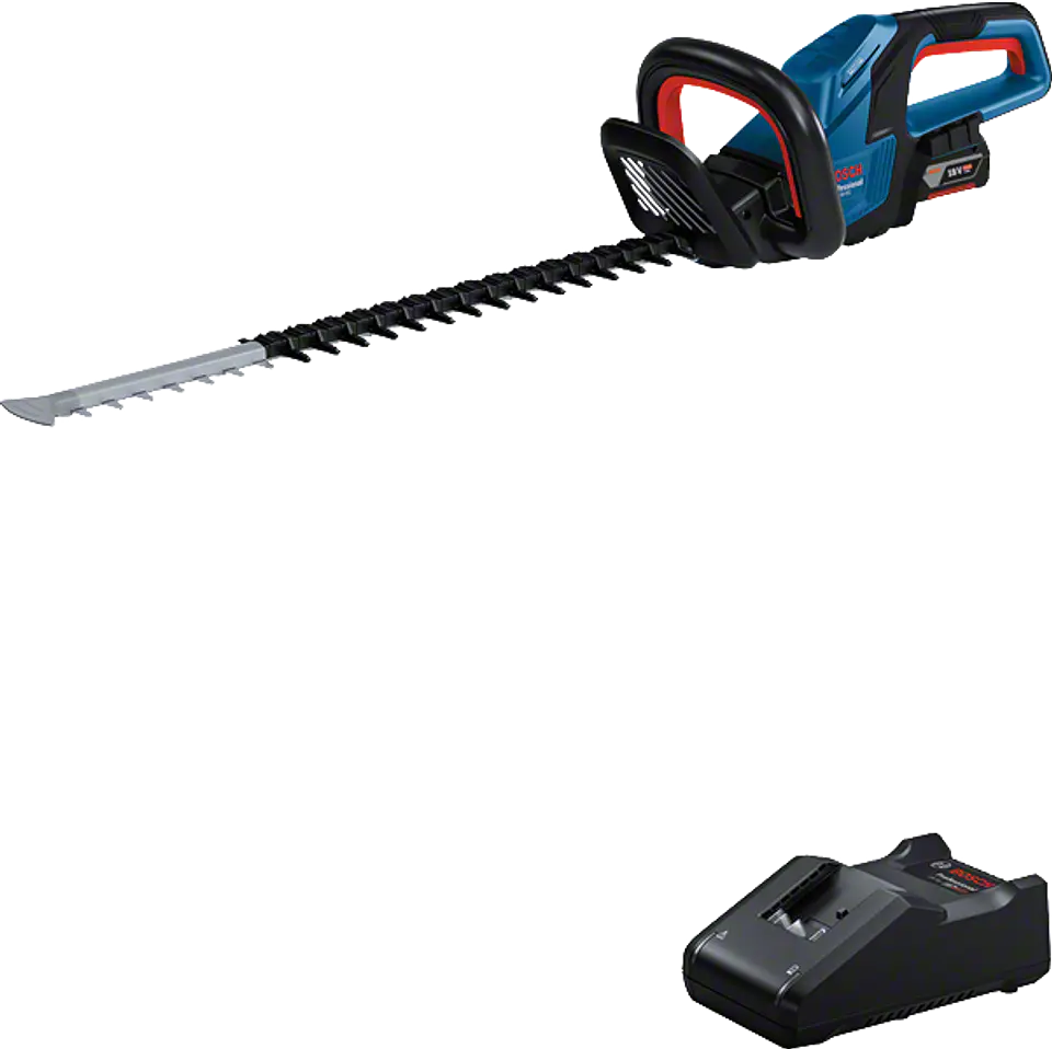 Corta-sebes sem fio GHE 18V-60 + Bateria GBA 18V 4.0Ah + carregador BOSCH 1