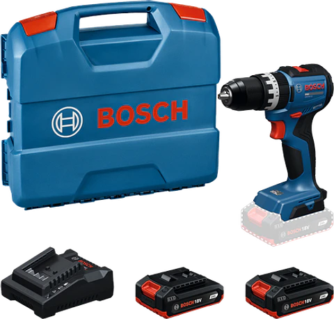 Berbequim/Aparafusadora sem fio GSB18V-52 BOSCH + 2 Baterias GBA 18V 2.0Ah + carregador GAL 18V-20 BOSCH