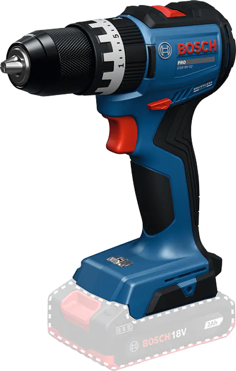 Berbequim/Aparafusadora sem fio GSB18V-52 BOSCH + 2 Baterias GBA 18V 2.0Ah + carregador GAL 18V-20 BOSCH