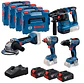 Conjunto Aparafusadora GSR 18V-65 + Aparafusadora impacto GDX 18V-285 + Rebarbadora GWS 18V-8 (125) + Martelo GBH 18V-22 + 3 Baterias 5.0Ah + 1 Carregador BOSCH - Thumbnail 1