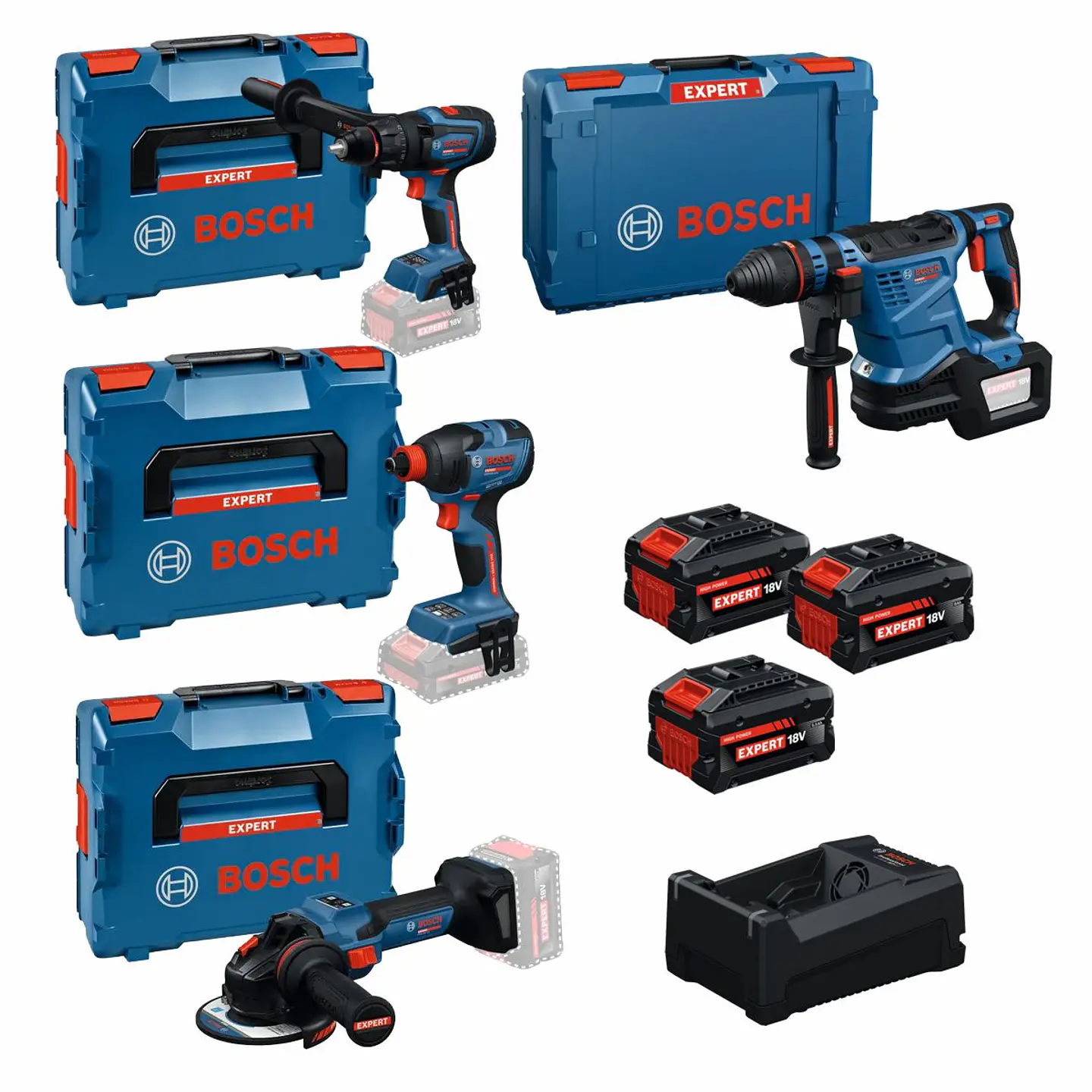 Conjunto de 4 ferramentas sem fio + 3 Baterias EXPERT BOSCH 1