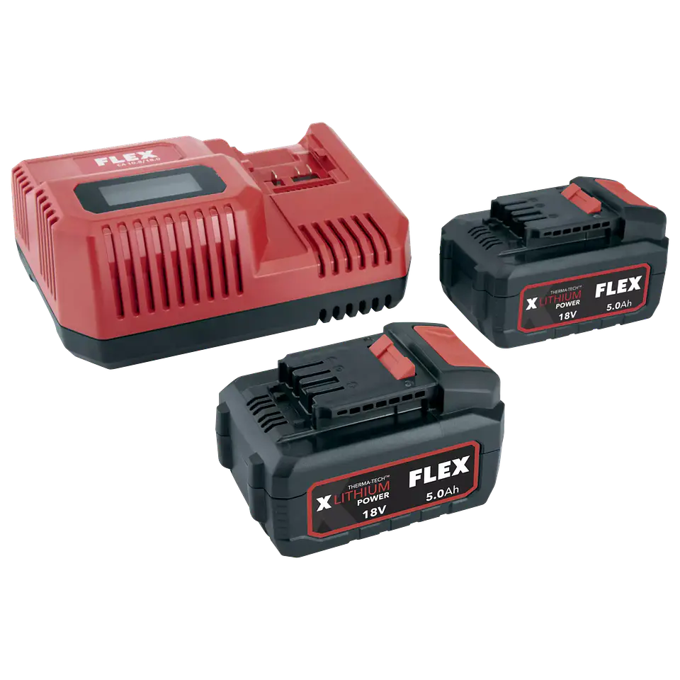 Conjunto de 2 Baterias 18V 5.0Ah + Carregador Rápido 12/18V FLEX 1