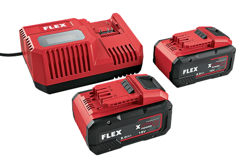 Conjunto de 2 Baterias 18V 8.0Ah + Carregador Rápido 12/18V  FLEX