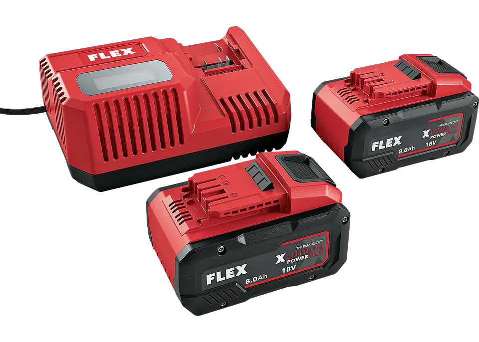 Conjunto de 2 Baterias 18V 8.0Ah + Carregador Rápido 12/18V  FLEX 1
