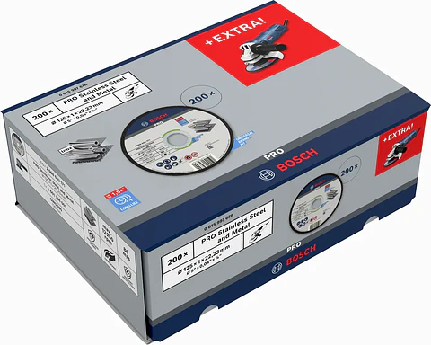Lote de 200 discos 125mm + Rebarbadora GWS 750 BOSCH