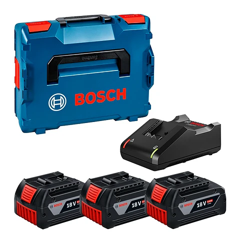 Pack 3 baterias 18V 5Ah + carregador GAL 18V-40 BOSCH