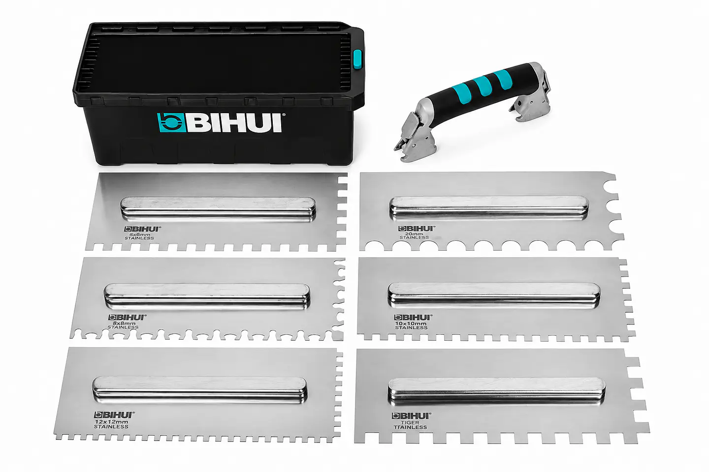 Sistema de 6 Espátulas Dentadas em Aço Inox PTSJH8 BIHUI 1