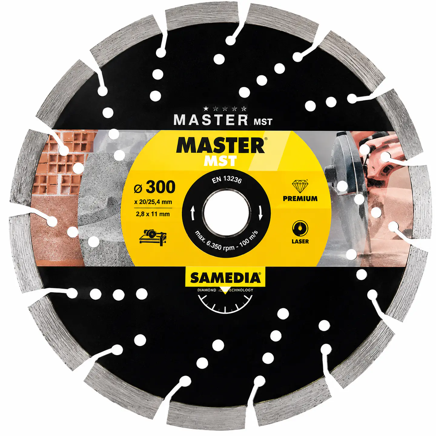Disco Diamante para Betão Premium Ø300X25,4mm MASTER MST SAMEDIA 1
