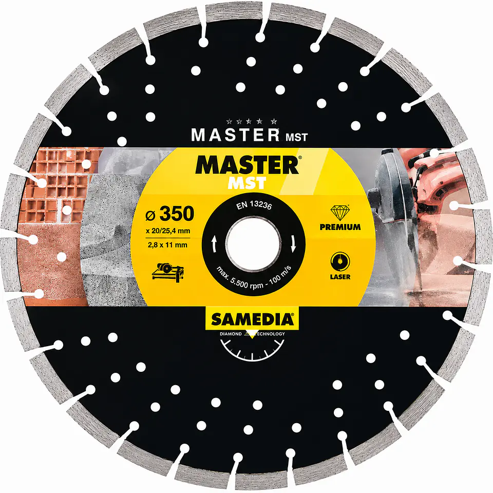 Disco Diamante para Betão Premium Ø350X25,4mm MASTER MST SAMEDIA  1