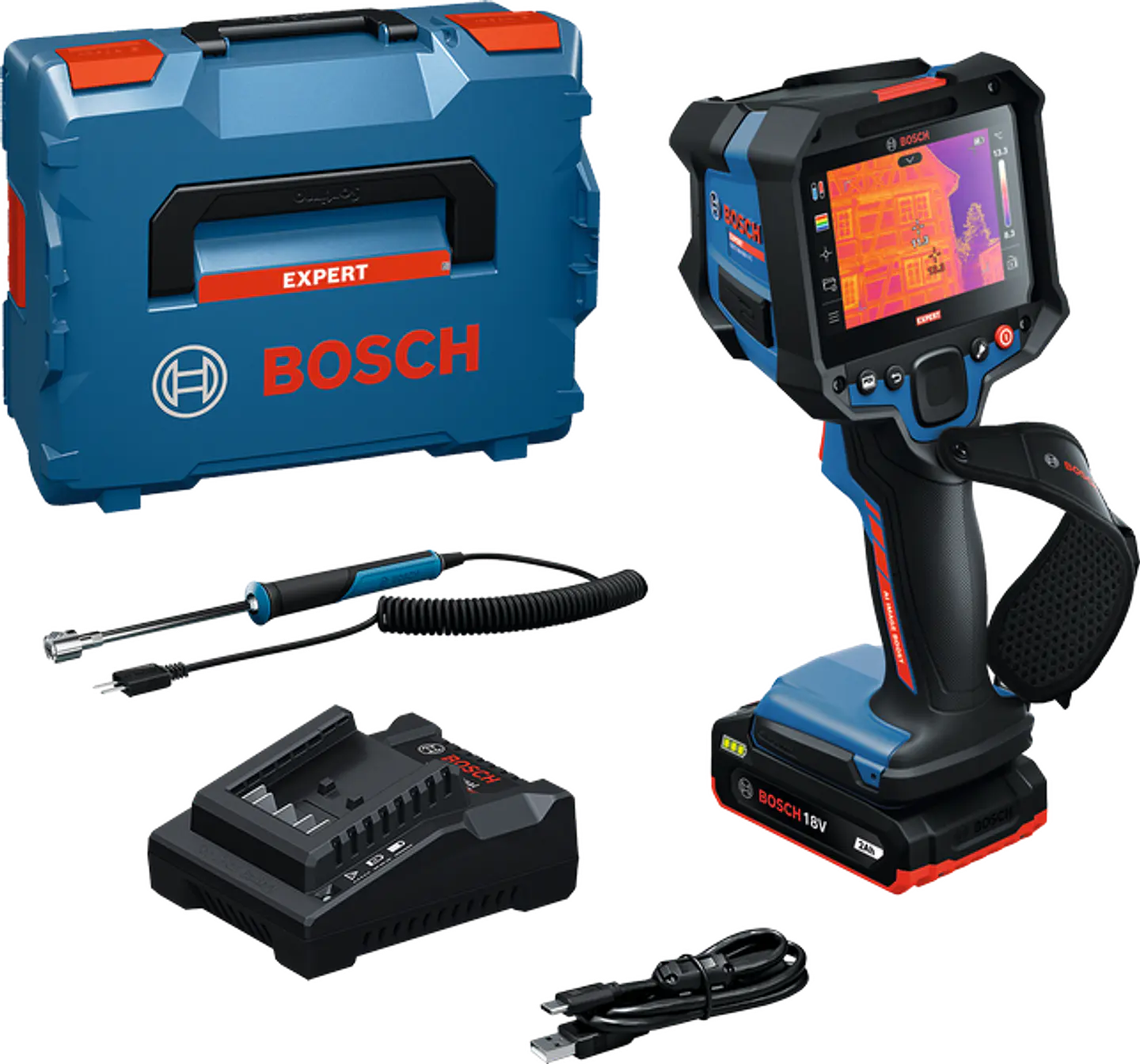 Câmara térmica EXPERT EXTC18V-650-17C + 1 Bateria GBA 18V 2.0Ah + 1 carregador GAL 18V-20 BOSCH 7