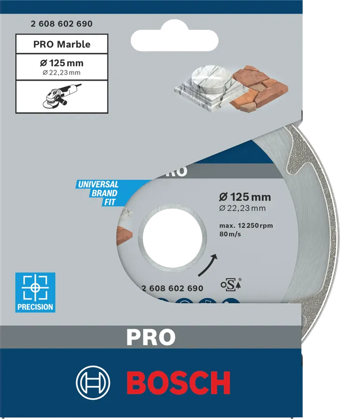 Disco de corte diamante para marmore 125mm PRO MARBLE BOSCH 2