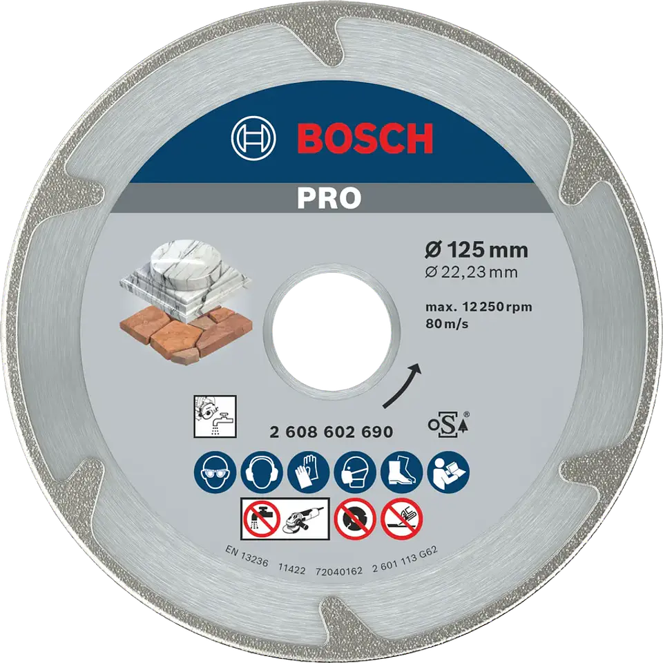Disco de corte diamante para marmore 125mm PRO MARBLE BOSCH 1