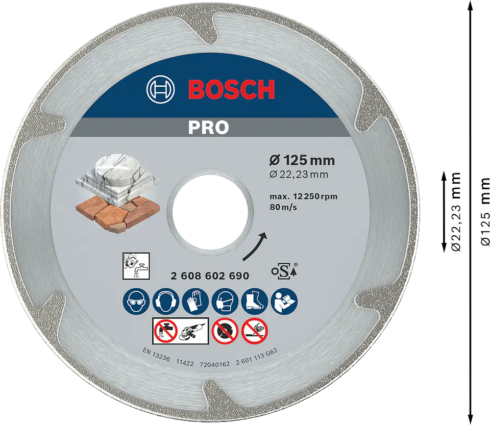 Disco de corte diamante para marmore 125mm PRO MARBLE BOSCH 4