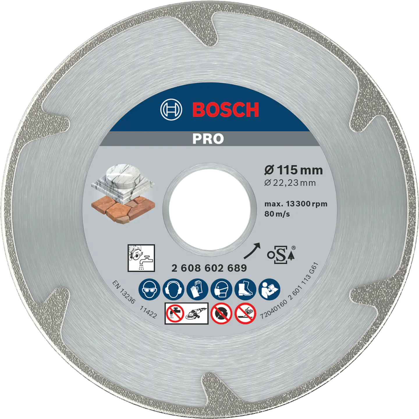 Disco de corte diamante para marmore 115mm PRO MARBLE BOSCH 1