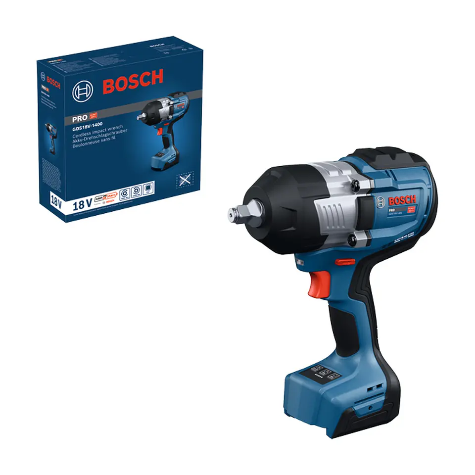 Aparafusadora de impacto GDS18V-1400 em caixa de cartão BOSCH 1