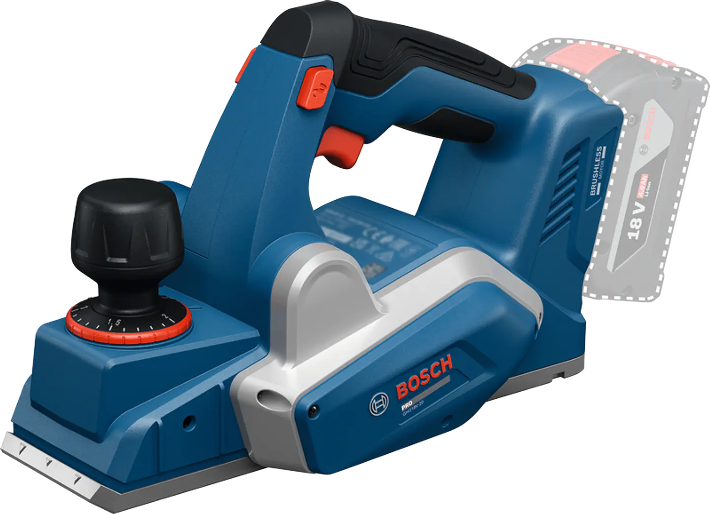 Plaina sem fio GHO 18V-20  em caixa de cartão BOSCH 2