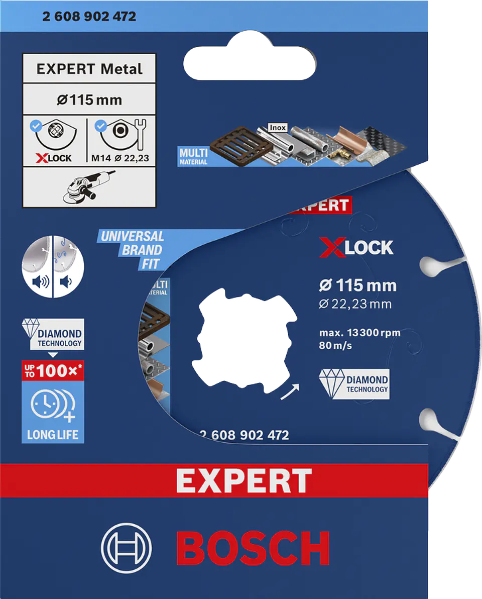 Disco de corte Diamond Metal Wheel EXPERT X-LOCK 115 x 22,23 mm BOSCH 2