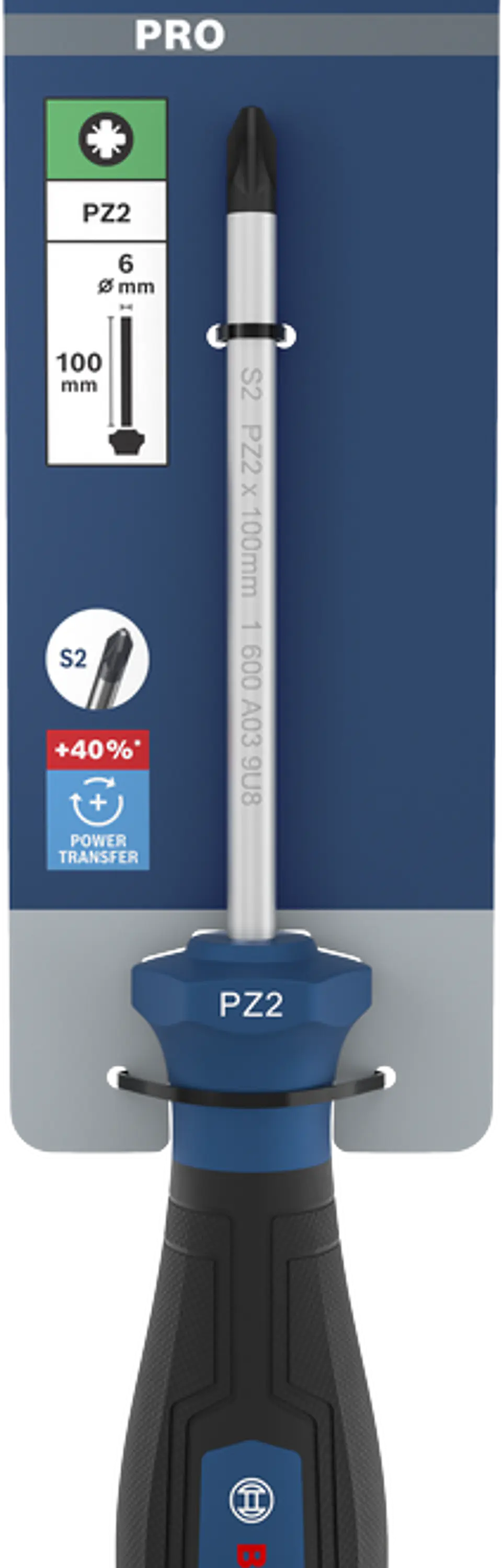 Chave de Fenda Pozidriv PRO PZ2 x 100 mm BOSCH 2