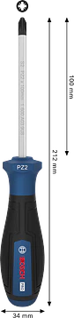 Chave de Fenda Pozidriv PRO PZ2 x 100 mm BOSCH - Thumbnail 3